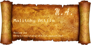 Malitsky Attila névjegykártya